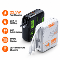 Batterie externe portable HYTO 10000mAh avec prise murale, chargeur rapide 22.5W, câble intégré pour iPhone 17 16 Samsung S25, adaptateur de voyage