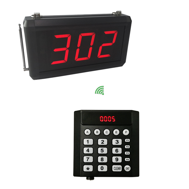 Restaurant Clinic Nursing Home Wireless 3-Digit LED Display Waiting Number Pager Queue Calling System