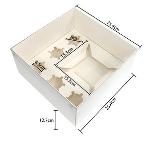 Caja Desechable de Papel para Pasteles y Magdalenas, <span class=keywords><strong>2</strong></span>/5/6/8/9 Agujeros, Cajas de Embalaje de Pasteles Bento con Ventana, Embalaje de Pasteles de Lujo - Product Image 5