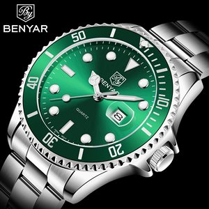 BENYAR 5161 Reloj de Pulsera de Cuarzo para Hombre de Negocios de Lujo de Primera Marca, Reloj de Buceo de Moda Impermeable de Acero Inoxidable, Reloj Hombre - Product Image 1