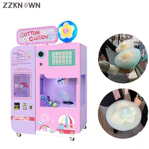 New Fashionable Hot Selling Halal Cotton Fruit Flavored Multi-colored Marshmallow Cotton Candy Commercial Vending Machine