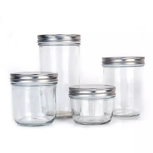 Wide Mouth Glass Mason Canning Jars 8 oz 12 oz 16 oz Glass Jam Pickle Food Storage Glass Containers