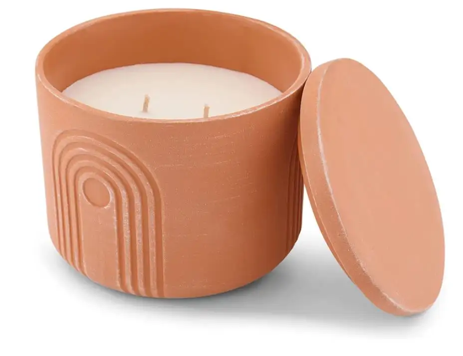 Daily Starters Terra-Cotta Glow-and-Grow Candle Pot, Candle Holder and Reusable Clay Pot for Plants
