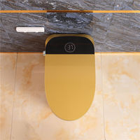 WC intelligent à poser au sol, double chasse d'eau, siège chauffant, bouton de chasse, siphon en S, cuvette ronde pour hôtels et usage domestique