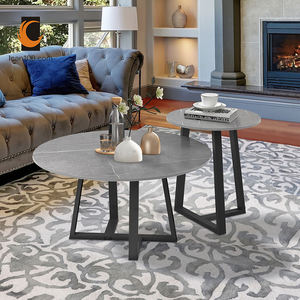 Mobili da soggiorno <span class=keywords><strong>tavolino</strong></span> da salotto in metallo <span class=keywords><strong>nero</strong></span> con gambe <span class=keywords><strong>tavolino</strong></span> da caffè <span class=keywords><strong>tavolino</strong></span> centrale in pietra sinterizzata grigia - Product Image 1