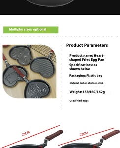 Mini không dính kim loại chảo chiên thiết kế hiện đại nhà bếp nhỏ tự làm Pan cho bữa ăn sáng trứng nhiều tình yêu phim hoạt hình phong cách - Product Image 6