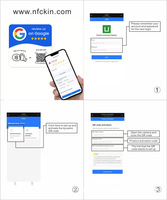 Kartu Ulasan Google NFC Mode Ganda Tap QR Code dengan Chip NFC213, Tanda Meja Akrilik Multibahasa untuk Toko
