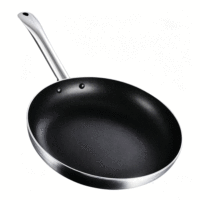 Poêle à frire robuste FLEY en acier inoxydable avec poignée, compatible induction, pour la restauration et la cuisine domestique