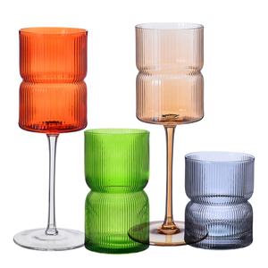 Verre à whisky Samyo personnalisé de 430 ml, style vintage, origami, côtelé, couleur ambre, cristal, résistant au <span class=keywords><strong>lave</strong></span>-<span class=keywords><strong>vaisselle</strong></span> - Product Image 2