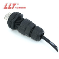 Conector de montaje en panel USB impermeable IP67 para transmisión de señal