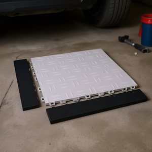 Kit de Bordes de Transición para Pisos de Garaje, 15 Piezas, PP, Encaje Modular, Antideslizante, Fácil de Montar - Product Image 2