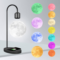 Lampe lunaire flottante imprimée en 3D de 14 cm, lampe en lévitation, boule flottante rotative, lévitation magnétique, ambiance romantique, veilleuse