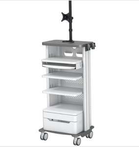 सफेद एल्यूमीनियम मिश्र धातु मोबाइल परिवहन चिकित्सा कार्ट ट्रॉली एक्स YKD-2101 - Product Image 1