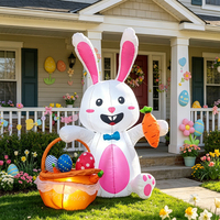 Ornement décoratif lumineux LED pour patio extérieur, panier à œufs de Pâques personnalisé en usine, jouet gonflable de dessin animé en gros