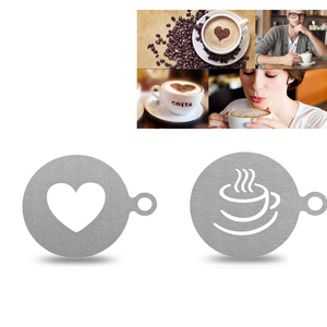 Plantilla de Acero Inoxidable para Arte en Café - Molde DIY para Decoración de Espuma de Latte para Cafeterías, Baristas Caseros y Regalos - Product Image 2