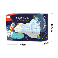 122 Buah Kit Bangunan Fort Konstruksi Tenda DIY untuk Anak-anak Mainan Menara Roket Mainan