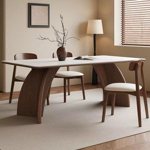 Juego de Mesa y Sillas de Comedor de Madera Maciza, Diseño Rectangular Moderno y Minimalista para Uso Doméstico - Product Image 4