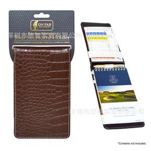 Cuaderno de puntuación para cancha de pádel de cuero PU con ranura para lápiz integrada; cubierta de cuero con clip para puntuación y logotipo. - Product Image 1
