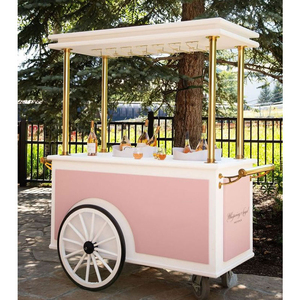 Carrito de Dulces Metálico Plegable y Portátil Personalizado, Carrito de Champán <span class=keywords><strong>para</strong></span> Bodas, Cumpleaños, <span class=keywords><strong>Eventos</strong></span> y Fiestas con Cubitera - Product Image 1