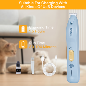 LILIPRO Professional PT206L Tondeuse à pattes de chien Tondeuse électrique à deux vitesses pour les oreilles des animaux domestiques Rasoir à faible bruit pour chat avec lumière LED - Product Image 5
