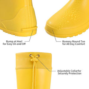 Bottes <span class=keywords><strong>de</strong></span> <span class=keywords><strong>pluie</strong></span> hautes pour femmes, légères, pliables, imperméables, en caoutchouc, avec col ajustable, vente en gros OEM - Product Image 4