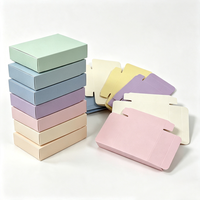 Boîte en carton pliable personnalisée couleur macaron, boîte en carton vierge couleur unie, emballage cadeau multicolore pour la vente au détail