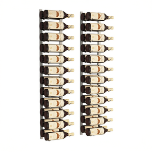 Estante para Vino de Pared de Hierro Blanco, 24 Botellas, Resistente al Óxido, Diseño Moderno y Minimalista para el Hogar, Bar o Fiestas - Product Image 1