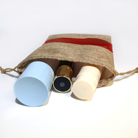 Sacs en jute/lin réutilisables avec impression de logo sur mesure, fenêtre transparente pour chaussures, cosmétiques, rangement, emballage cadeau