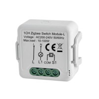 Tuya WiFi Zigbee Module d'interrupteur de lumière intelligent sans fil neutre 2 voies de contrôle Mini disjoncteur bricolage travail pour Alexa Google Home