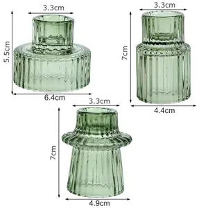 Set of 3/6/12 Free combination Multiple colors 2 in1 glass taper candlestick holders taper candle holder for wedding/home decor