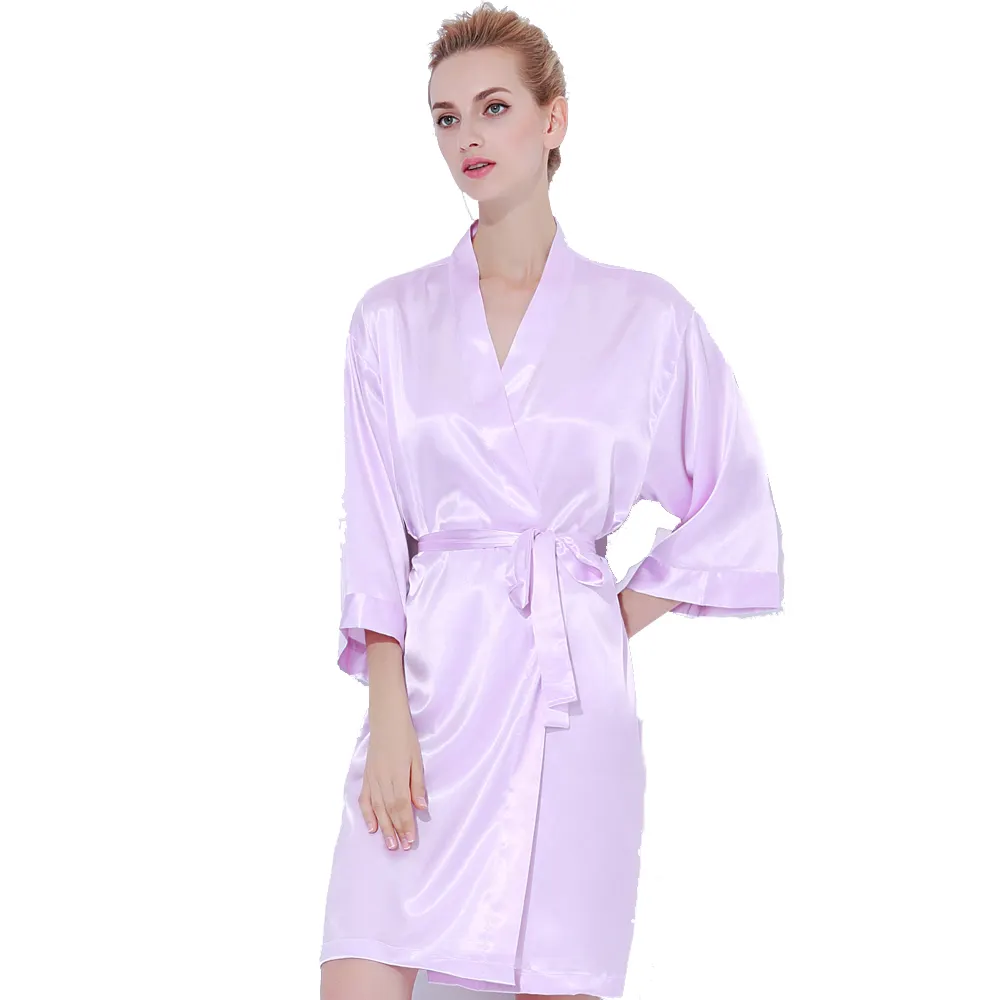 802 Custom wholesale satin silk bridesmaid robes for women