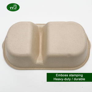 Vvg Pfas Miễn Phí Phân Hủy Sinh Học Dùng Một Lần Bao Bì Thực Phẩm 850Ml <span class=keywords><strong>2</strong></span> Ngăn Mía Bột Giấy Giấy Thực Phẩm <span class=keywords><strong>Container</strong></span> Với Nắp - Product Image 3