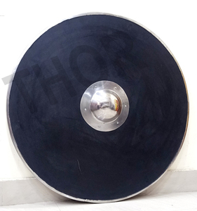 Bouclier de combat tactique en bois Viking, bord en acier, bouclier à larme peint en noir - Product Image 3