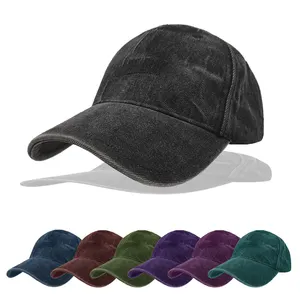 Mũ Bóng Chày Vải Bông Cổ Điển Mũ Thể Thao Trơn Có Logo Thêu 5 Tấm Mũ Bố Điều Chỉnh Được