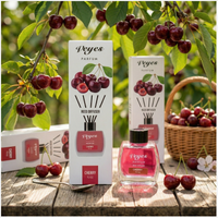 Diffuseurs de parfum pour voiture en verre de 120 ml, parfum cerise, évaporation naturelle, sans électricité, parfum longue durée pour voiture et maison, vente en gros