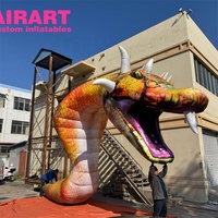 Grande Décoration Gonflable Serpent-Dragon Démoniaque pour Halloween, Monstre Gonflable Géant Maléfique pour Décoration de Jardin et Fête de Carnaval