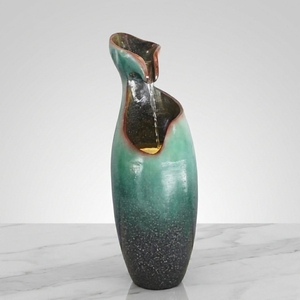 Pompe à eau <span class=keywords><strong>solaire</strong></span> en résine style shabby chic, diamètre 36 cm, <span class=keywords><strong>fontaine</strong></span> extérieure artisanale au design <span class=keywords><strong>zen</strong></span> - Product Image 1
