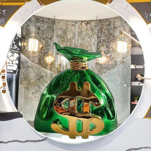 Haute qualité grandeur nature Dollar sac d'argent Sculpture créative résine artisanat pour intérieur décor à la maison <span class=keywords><strong>Art</strong></span> galerie personnage noël - Product Image 3