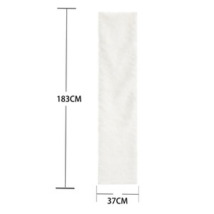 Runner da Tavola Bianco in Tessuto Effetto <span class=keywords><strong>Pelliccia</strong></span> Soffice per Decorazioni Natalizie e Festive, Copri Comò, Decorazioni per Tavolo da Pranzo e Mensole - Product Image 5
