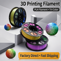 Filament d'impression 3D PLA soyeux tricolore brillant dégradé 1,75 mm, sans obstruction, matériau d'impression 3D pour la décoration de modèles DIY