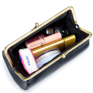 Bolsos de Mano Elegantes de Cuero Andong para Mujer, Bolsos de Cuero Vacuno Genuino, Bolsos de Mano Vintage para Mujer, Bolsos de Clip Casuales para Fiesta 9172 - Product Image 3