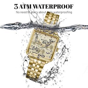 Nuevo Reloj de Cuarzo de Acero Inoxidable para Mujer, Estilo Ejecutivo, Cronógrafo Vintage, Calendario Semanal, Correa de Cuero Cuadrada - Product Image 3