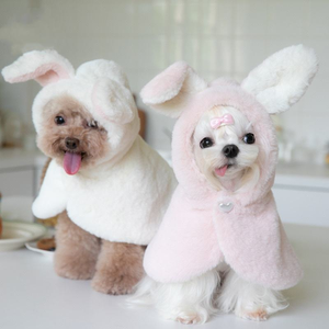 Autumn and Winter Plush Rabbit-shaped Transformation Outfits, Warm Cape and Cape, New Year's Pet Clothes for Cats and Dogs - Product Image 3