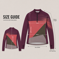 Maillot de cyclisme personnalisé pour homme à manches longues et demi-zip, motif géométrique color block, idéal pour les compétitions de cyclisme sur route