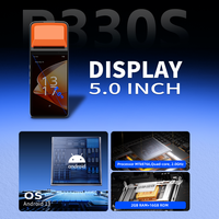 Terminal POS Seluler Android R330 Terbaru, Pemindai Barcode Bluetooth USB, Printer Thermal, Pembayaran Cepat, Genggam, Octa-core 2GB