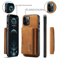 Étui de téléphone en cuir PU magnétique détachable de luxe fait à la main pour 16 Pro Max avec porte-cartes et design antichoc