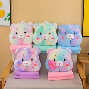 AIFEI TOY Hot Sales Multifunctional Three-in-one Color Bear Plush Toy Doll With Air Conditioning Blanket Car Cushion Pillow