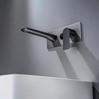 Robinet de lavabo moderne à affichage numérique à un trou, mélangeurs en acier inoxydable, robinets en cascade, montage mural, robinet de salle de bain