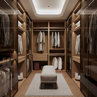 Solutions de projet : Dressing sur mesure pour chambre à coucher, style moderne de luxe, avec portes vitrées, armoire et dressing en bois