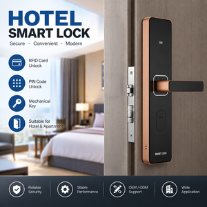 Serrure de porte intelligente RFID pour hôtel, en alliage d'aluminium, avec carte électronique, Wi-Fi intégré, durable, contrôle d'accès pour chambre d'hôtel - Product Image 1